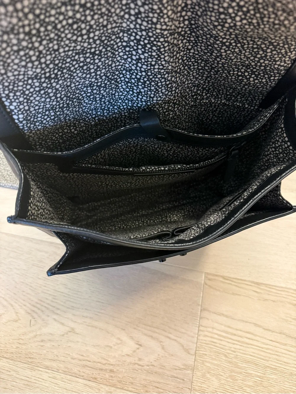 Loeffler Randall Black Leather Convertible Backpack or Crossbody Rare Bag